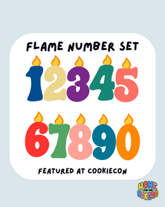 Flame Candle Number Set