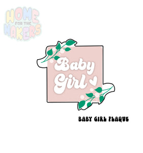 Baby Girl Floral Greenery Plaque