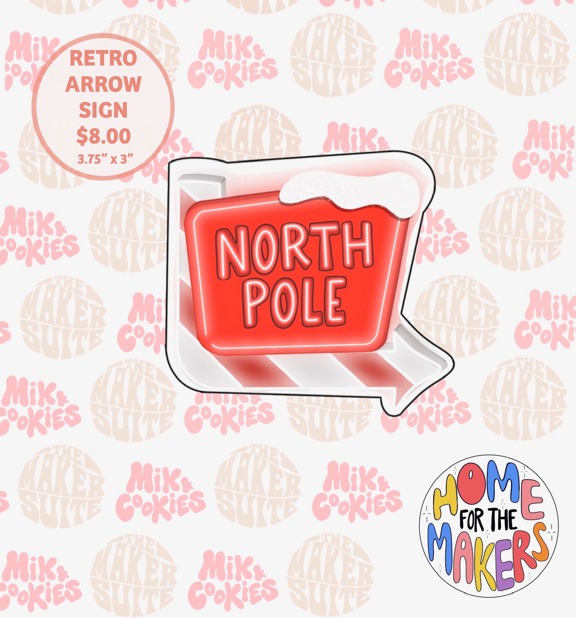 North Pole Retro Sign